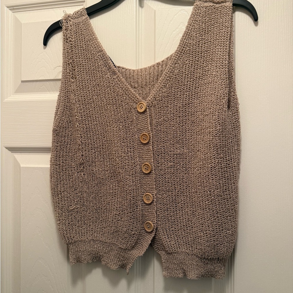 Sweet Rain Beige Knit Top